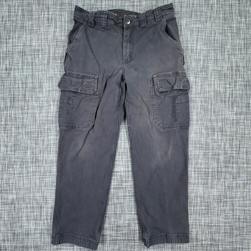 Duluth Trading Mens Flex Fire Hose Cargo Work Pants Gray 34x30 Heavy Duty